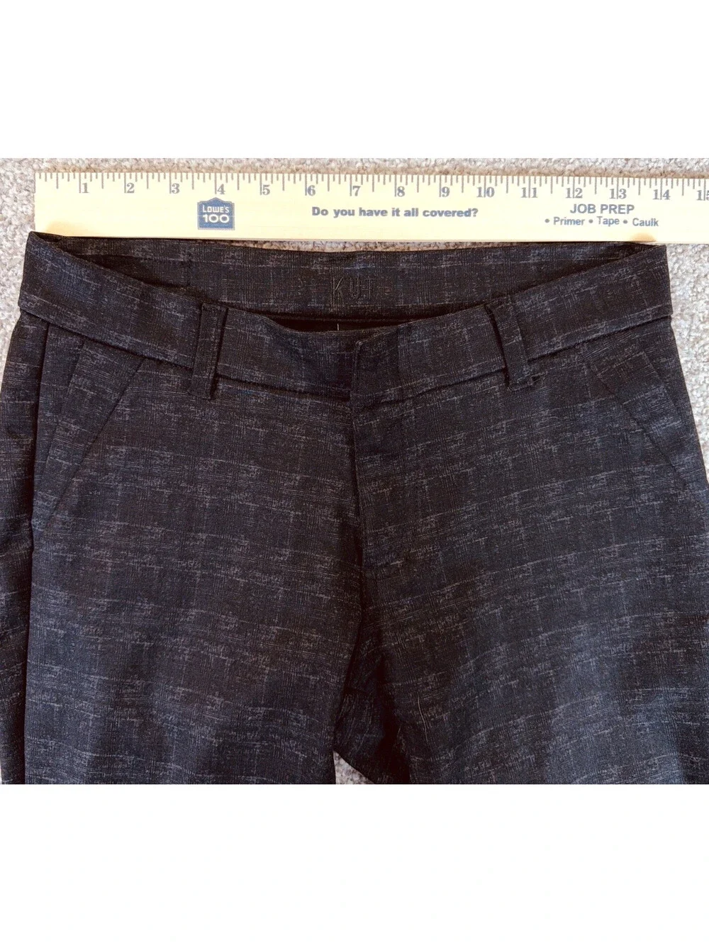 Kut From The Kloth Pants Size 4P Black Grey Ellery Slim Straight Skinny Chic